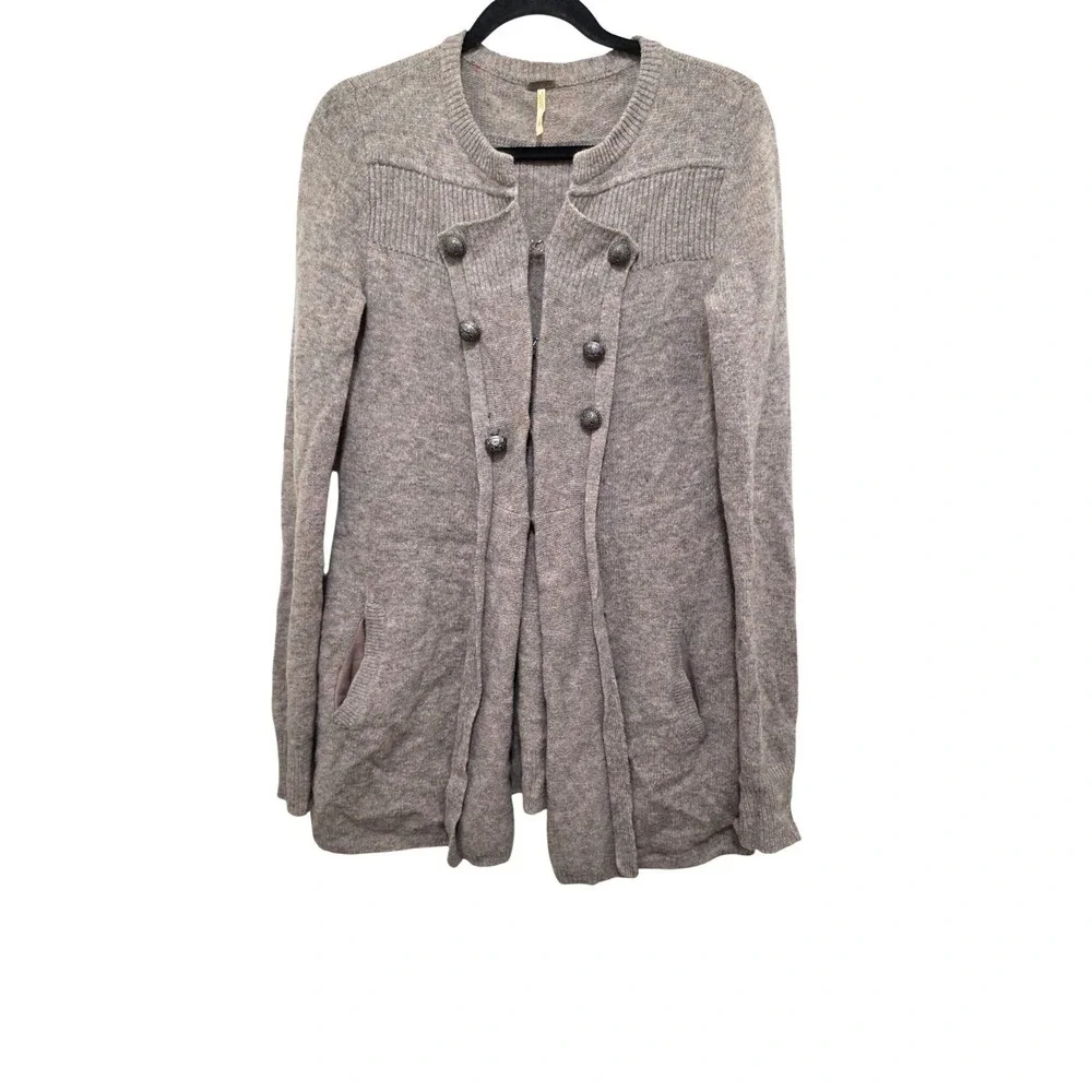 Free People 100% Wool Military Moment Cardigan Warm Breathable Winter‎ Outdoor